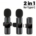 Microfone de lapela sem fio para iPhone, Android, laptop, gravação de áudio e vídeo, mini microfone para jogos ao vivo, microfone para celular