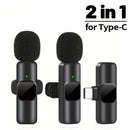 Microfone de lapela sem fio para iPhone, Android, laptop, gravação de áudio e vídeo, mini microfone para jogos ao vivo, microfone para celular