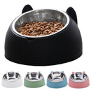 Tigela para Gato Criativa e Adorável, Inclinada, para Alimentação de Filhotes, Tigelas de Aço Inoxidável para Gatos e Cães