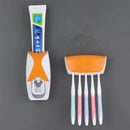 1 conjunto de suporte de escova de dentes fácil de usar com dispensador automático de pasta de dente, rack de armazenamento de escova de dentes montado na parede e banheiro