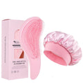 Conjunto de cuidados capilares, 2/4 peças, massagem no couro cabeludo, pente desembaraçador + touca de dormir de cetim + 2 elásticos de cabelo, acessórios de cabelo anti-frizz para mulheres