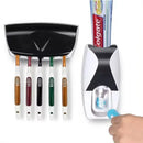 1 conjunto de suporte de escova de dentes fácil de usar com dispensador automático de pasta de dente, rack de armazenamento de escova de dentes montado na parede e banheiro