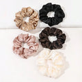 5 pçs scrunchies feminino laços de cabelo grande cetim de seda scrunchy faixas de cabelo elástico acessórios para o cabelo macio grandes scrunchies para menina