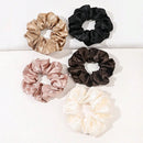 5 pçs scrunchies feminino laços de cabelo grande cetim de seda scrunchy faixas de cabelo elástico acessórios para o cabelo macio grandes scrunchies para menina
