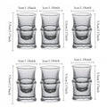 Conjunto de 6 Copos para Bebidas, Copo de Vinho Pequeno, Copo de Vinho Listrado, Copo Transparente para Baijiu, Copo de Design Artístico para Uso Doméstico