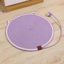 Tapete Arranhador Redondo para Gatos com Sino e Bola de Corda, Almofada de Sisal Natural, Brinquedo Interativo para Gatos, Tábua para Arranhar para Gatos de Interior