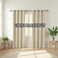 Cortinas Blackout Sólidas 100% com Ilhoses, Cortinas de Privacidade Total para Quarto, Lindas Cortinas para Sala de Estar