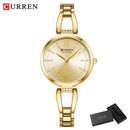 Curren relógios femininos elegante moda original relógio de quartzo para Laides à prova dwaterproof água aço inoxidável simples luxo uso diário