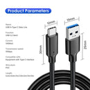 Usb 3.2 10gbps tipo c cabo usb a para tipo-c 3.2 gen2 cabo de transferência de dados usb c ssd cabo de disco rígido 3a 60w qc 3.0 carregamento rápido
