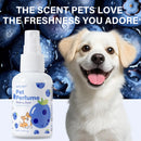 Spray Desodorizante para Pets Cães e Gatos, Aroma Natural Duradouro de Mirtilo, Controle de Odor Sem Álcool, Portátil