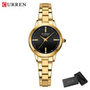 Curren relógios femininos elegante moda original relógio de quartzo para Laides à prova dwaterproof água aço inoxidável simples luxo uso diário