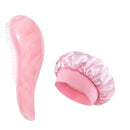 Conjunto de cuidados capilares, 2/4 peças, massagem no couro cabeludo, pente desembaraçador + touca de dormir de cetim + 2 elásticos de cabelo, acessórios de cabelo anti-frizz para mulheres