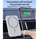 Suporte Magnético para Carregador Sem Fio de Carro 15W com Carregamento Rápido para iPhone 12 13 14 15 16 e Samsung Qi, Rotação 360°, Clipe de Ventilação, Sem Cabo
