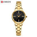Curren relógios femininos elegante moda original relógio de quartzo para Laides à prova dwaterproof água aço inoxidável simples luxo uso diário
