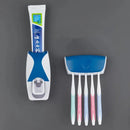 1 conjunto de suporte de escova de dentes fácil de usar com dispensador automático de pasta de dente, rack de armazenamento de escova de dentes montado na parede e banheiro