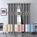 Cortinas Blackout Sólidas 100% com Ilhoses, Cortinas de Privacidade Total para Quarto, Lindas Cortinas para Sala de Estar