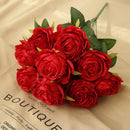 10 cabeças de flores artificiais de seda, arranjo de casamento, buquê de festa, decoração de casa, jardim, hotel, plantas, presente de dia dos namorados