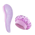 Conjunto de cuidados capilares, 2/4 peças, massagem no couro cabeludo, pente desembaraçador + touca de dormir de cetim + 2 elásticos de cabelo, acessórios de cabelo anti-frizz para mulheres