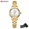Curren relógios femininos elegante moda original relógio de quartzo para Laides à prova dwaterproof água aço inoxidável simples luxo uso diário