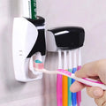 1 conjunto de suporte de escova de dentes fácil de usar com dispensador automático de pasta de dente, rack de armazenamento de escova de dentes montado na parede e banheiro