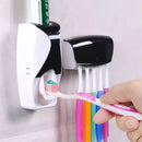 1 conjunto de suporte de escova de dentes fácil de usar com dispensador automático de pasta de dente, rack de armazenamento de escova de dentes montado na parede e banheiro