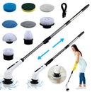 Escova de limpeza elétrica com cabeças de reposição, purificador giratório sem fio, recarregável, portátil, escova de lavagem de chão para cozinha doméstica