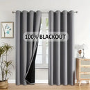 Cortinas Blackout Sólidas 100% com Ilhoses, Cortinas de Privacidade Total para Quarto, Lindas Cortinas para Sala de Estar