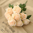 10 cabeças de flores artificiais de seda, arranjo de casamento, buquê de festa, decoração de casa, jardim, hotel, plantas, presente de dia dos namorados