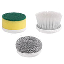 Escova de limpeza elétrica com cabeças de reposição, purificador giratório sem fio, recarregável, portátil, escova de lavagem de chão para cozinha doméstica