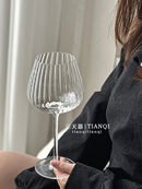 Vertical Stripe Red Wine Glass, Cálice De Cristal De Grande Capacidade, Taça De Champanhe, Vidro Em Relevo, 570ml