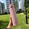 Tyeso 600/750ml garrafa térmica com canudo de aço inoxidável copo térmico do carro garrafas de água esportivas mantém frio e calor caneca térmica