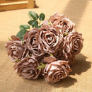 10 cabeças de flores artificiais de seda, arranjo de casamento, buquê de festa, decoração de casa, jardim, hotel, plantas, presente de dia dos namorados