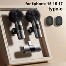 Microfone de lapela sem fio para iPhone, Android, laptop, gravação de áudio e vídeo, mini microfone para jogos ao vivo, microfone para celular